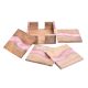 Handmade Pink Epoxy River and Acacia Wood Wood Set of 4 Decorative Table Coasters with Cover